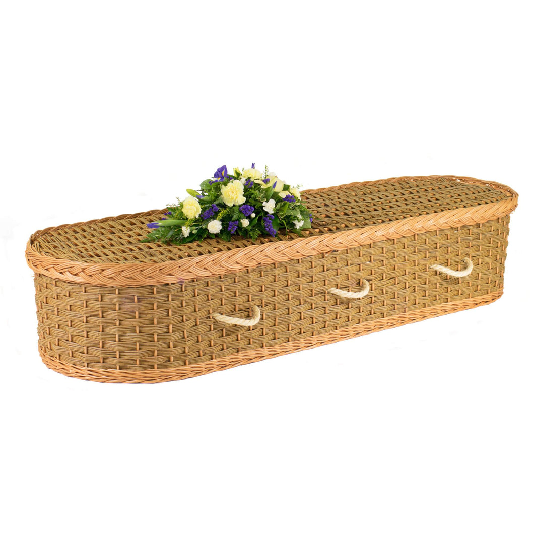 Stansfield Rounded Green Willow Coffin