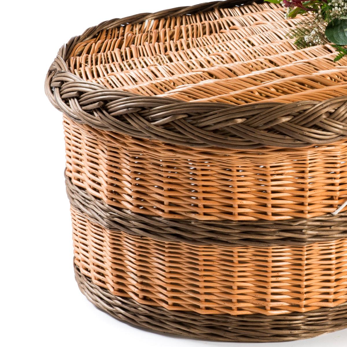 Brown English Willow Rounded Coffin - Willow