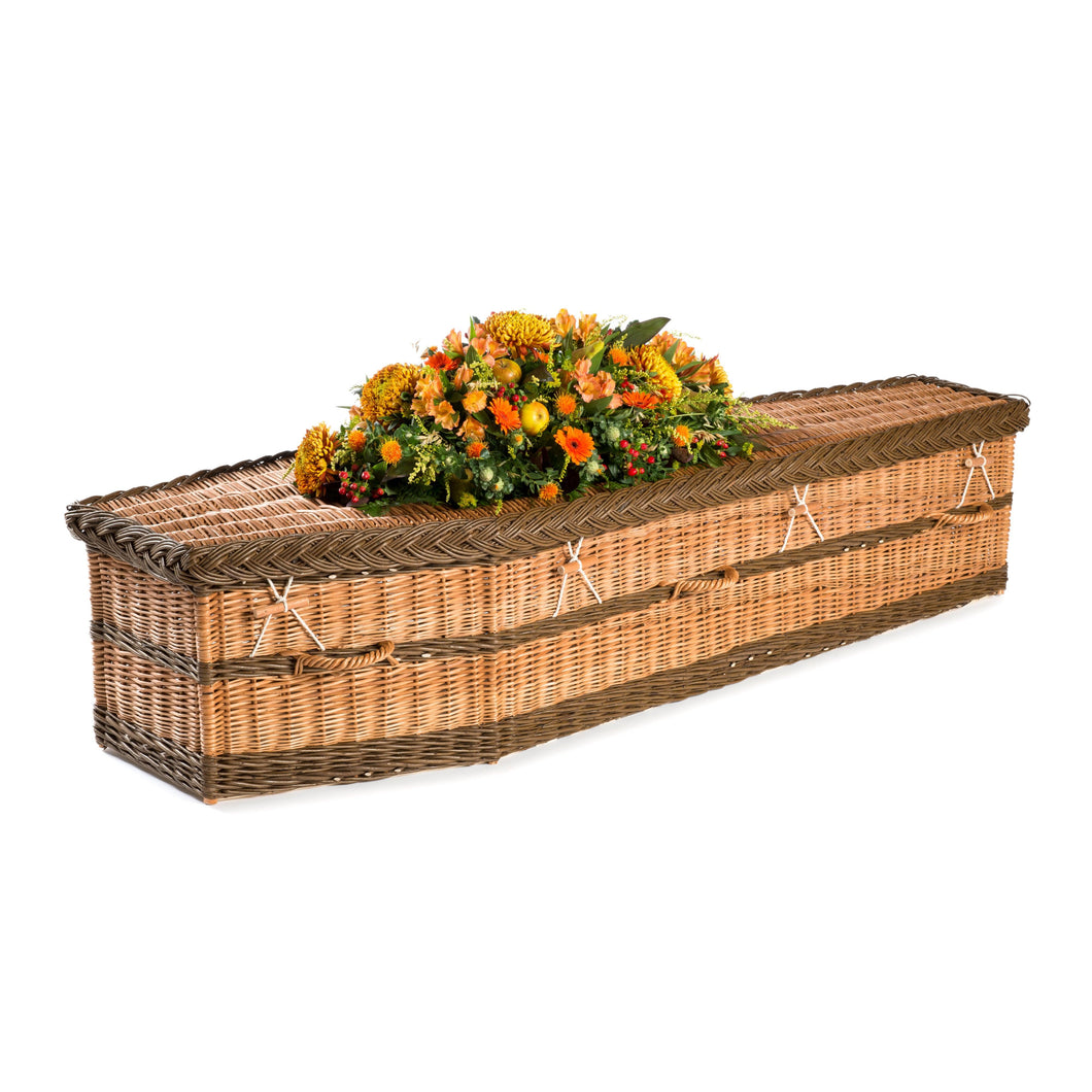 Brown English Willow Wicker Coffin - Willow