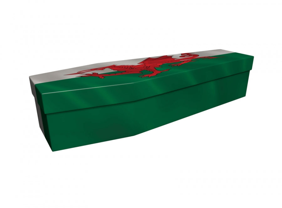 Welsh Flag Cardboard Coffin