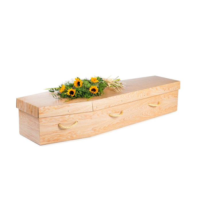 Woodgrain Cardboard Coffin - Free UK mainland delivery thinkwillow.com